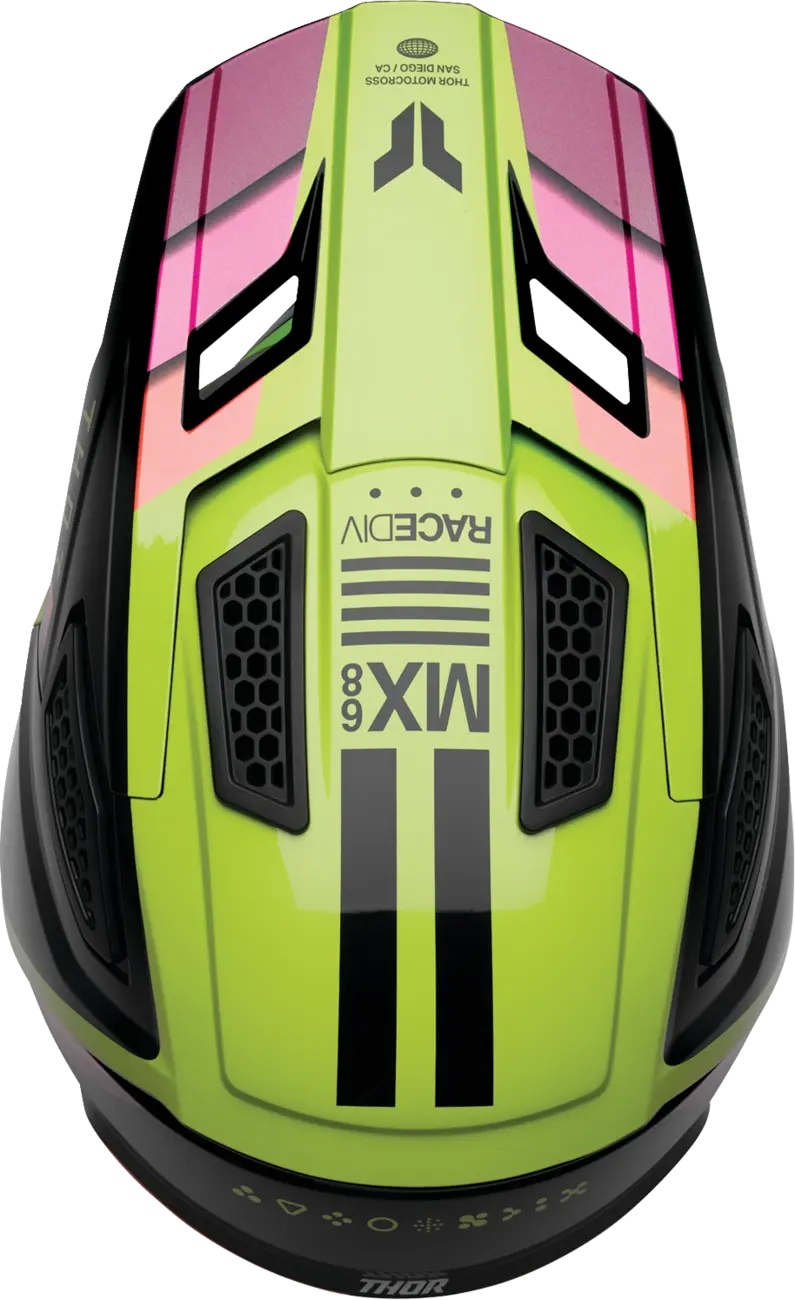 Casco THOR Fleet Defy Negro Amarillo Rosa