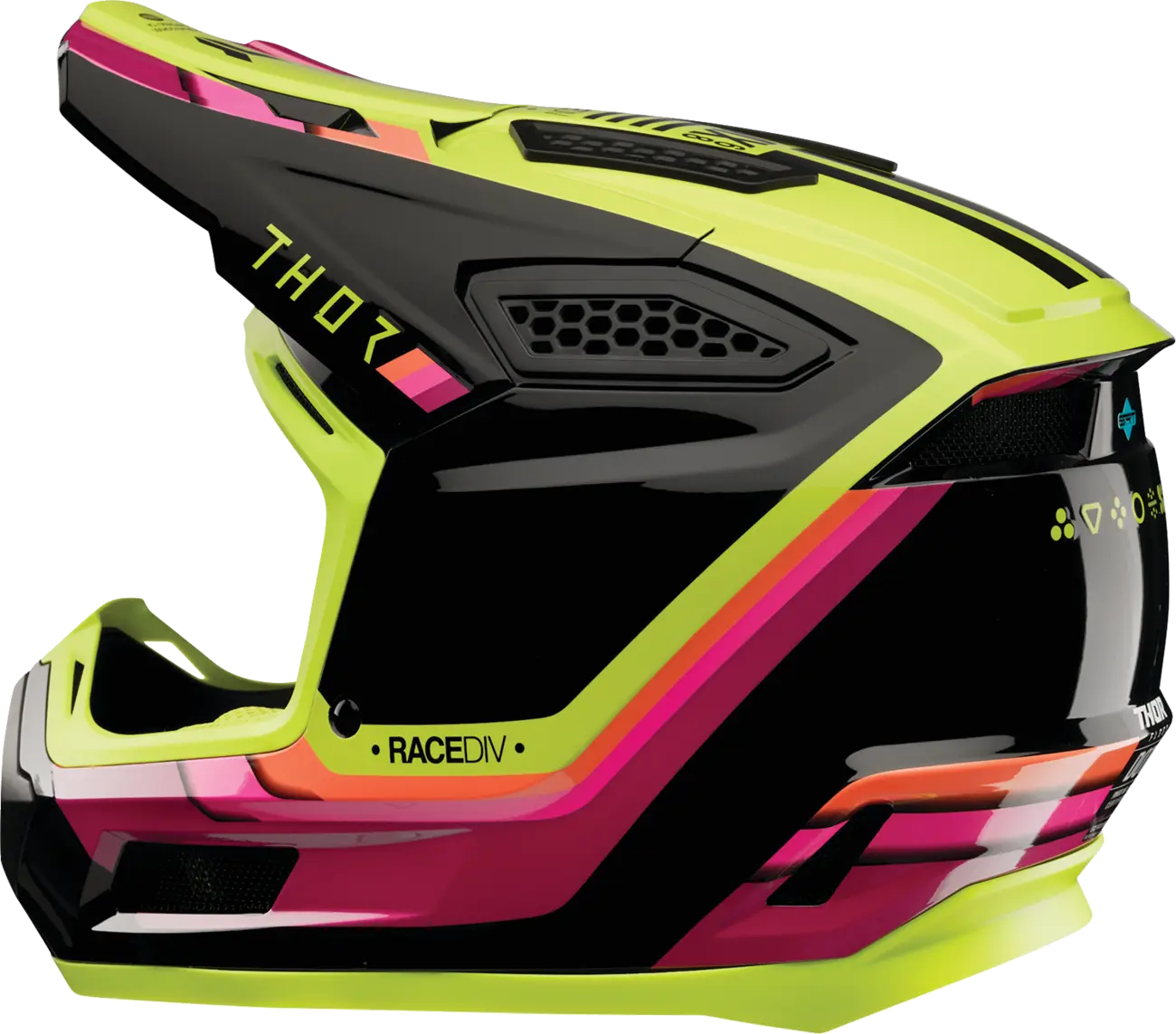 Casco THOR Fleet Defy Negro Amarillo Rosa
