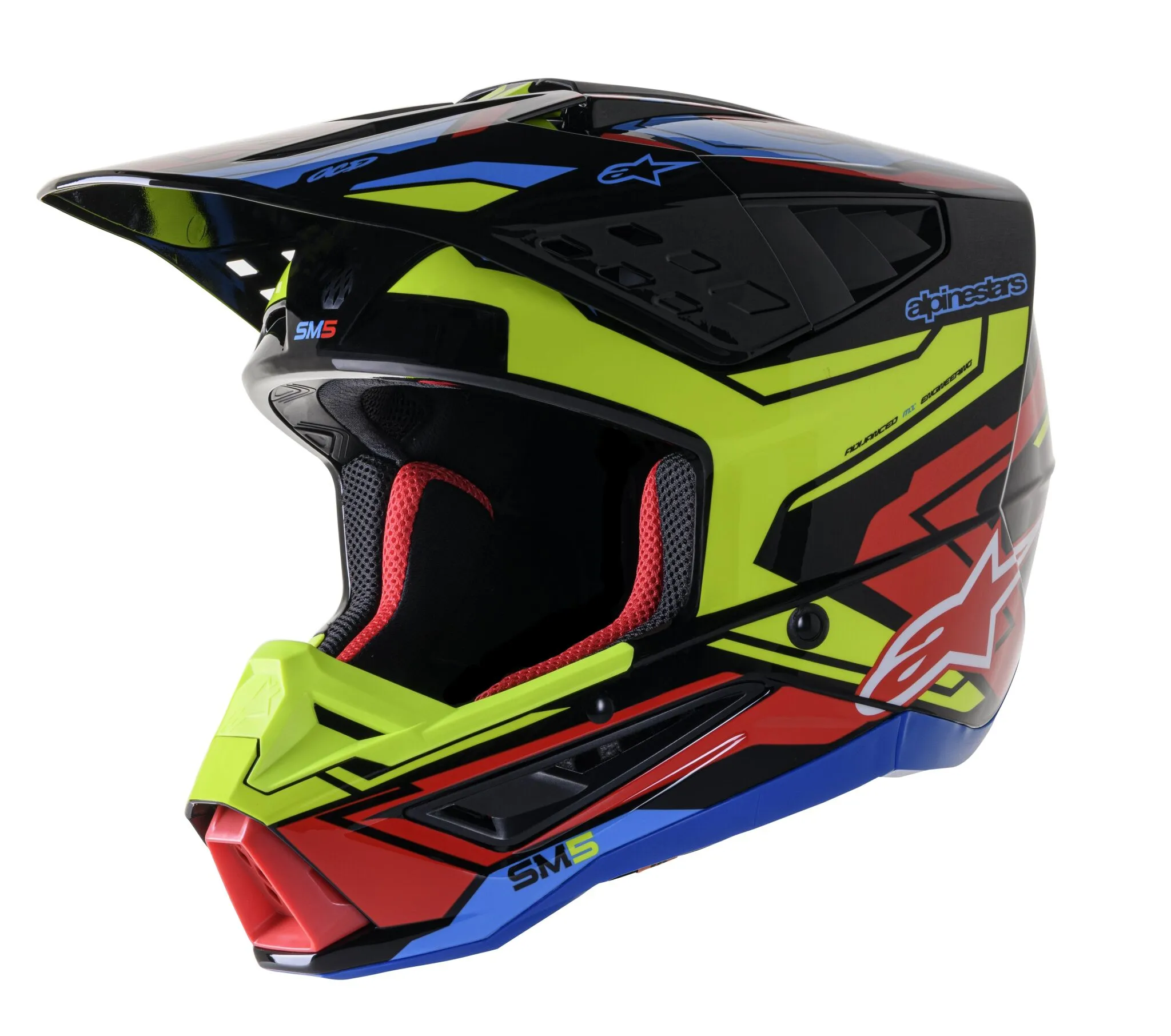 Casco Alpinestars S-M5 Action 2 2206 Negro Amarillo fluo Rojo (Clonado) image_1